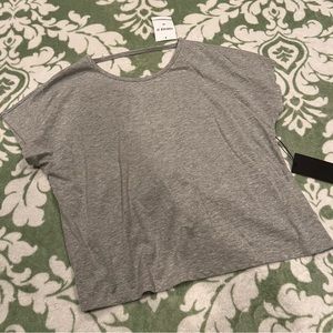 NWT Forever 21 gray short sleeve open back top